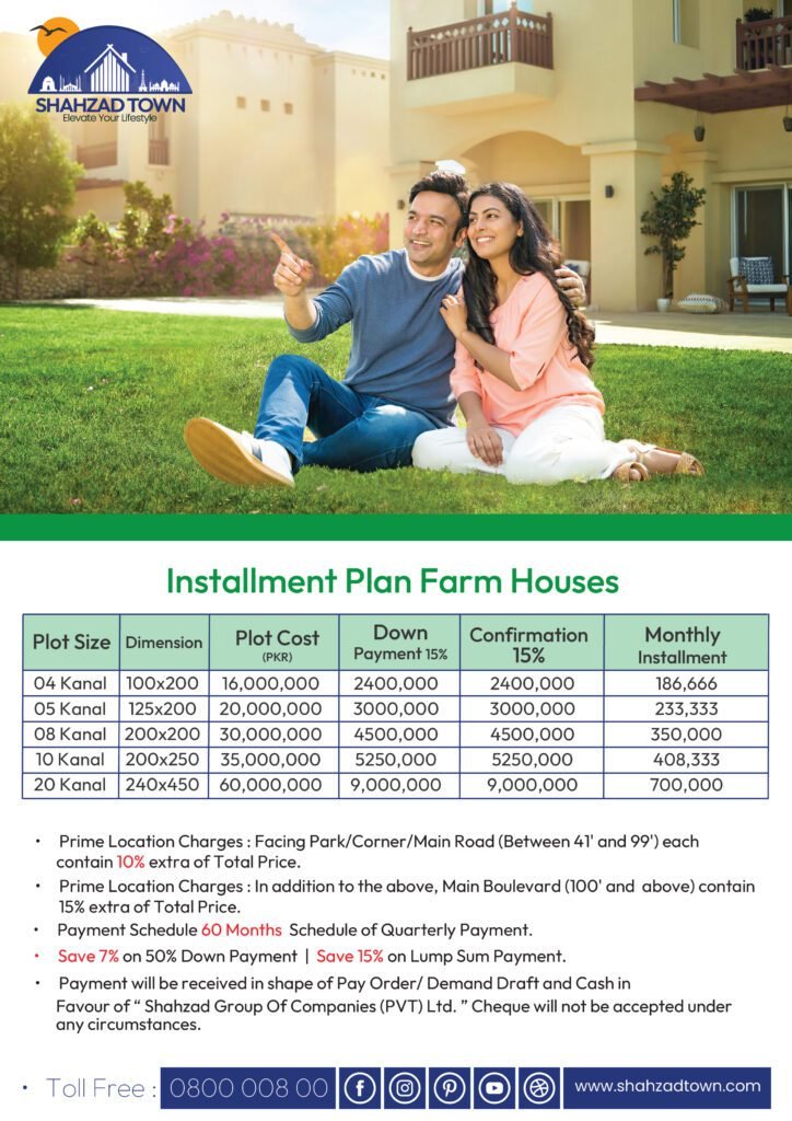 Shahzad Town Islamabad Payment Plan